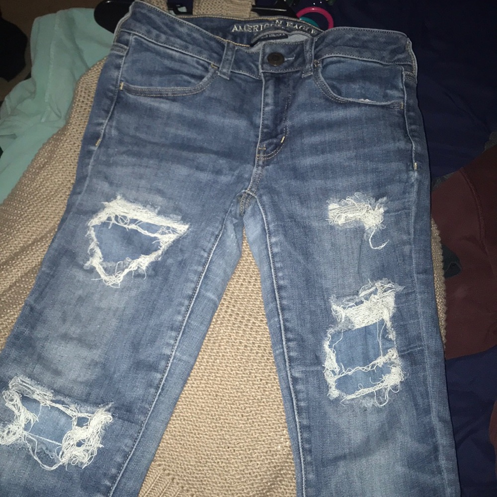 American Eagle ripped skinny jeans